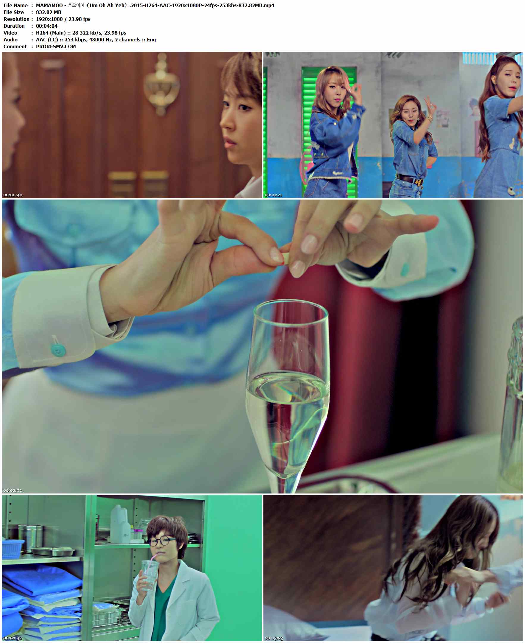 MAMAMOO - 음오아예（Um Oh Ah Yeh）.2015-H264-AAC-1920x1080P-24fps-253kbs-832.82MB官方MV_高清MV